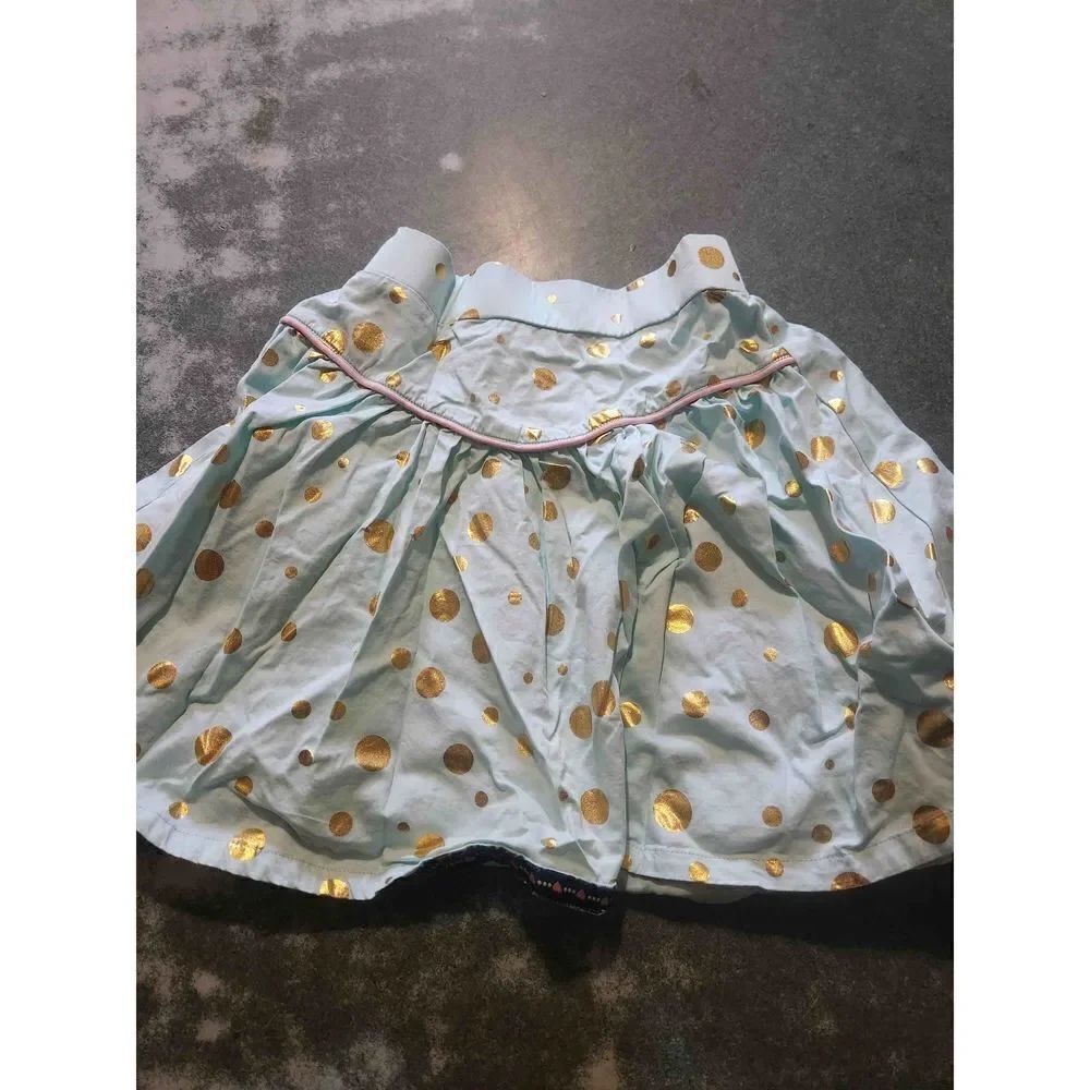 Matilda Jane Girls Mint Green Gold Dots Hello Lovely Gilded Greens Skirt sz 8